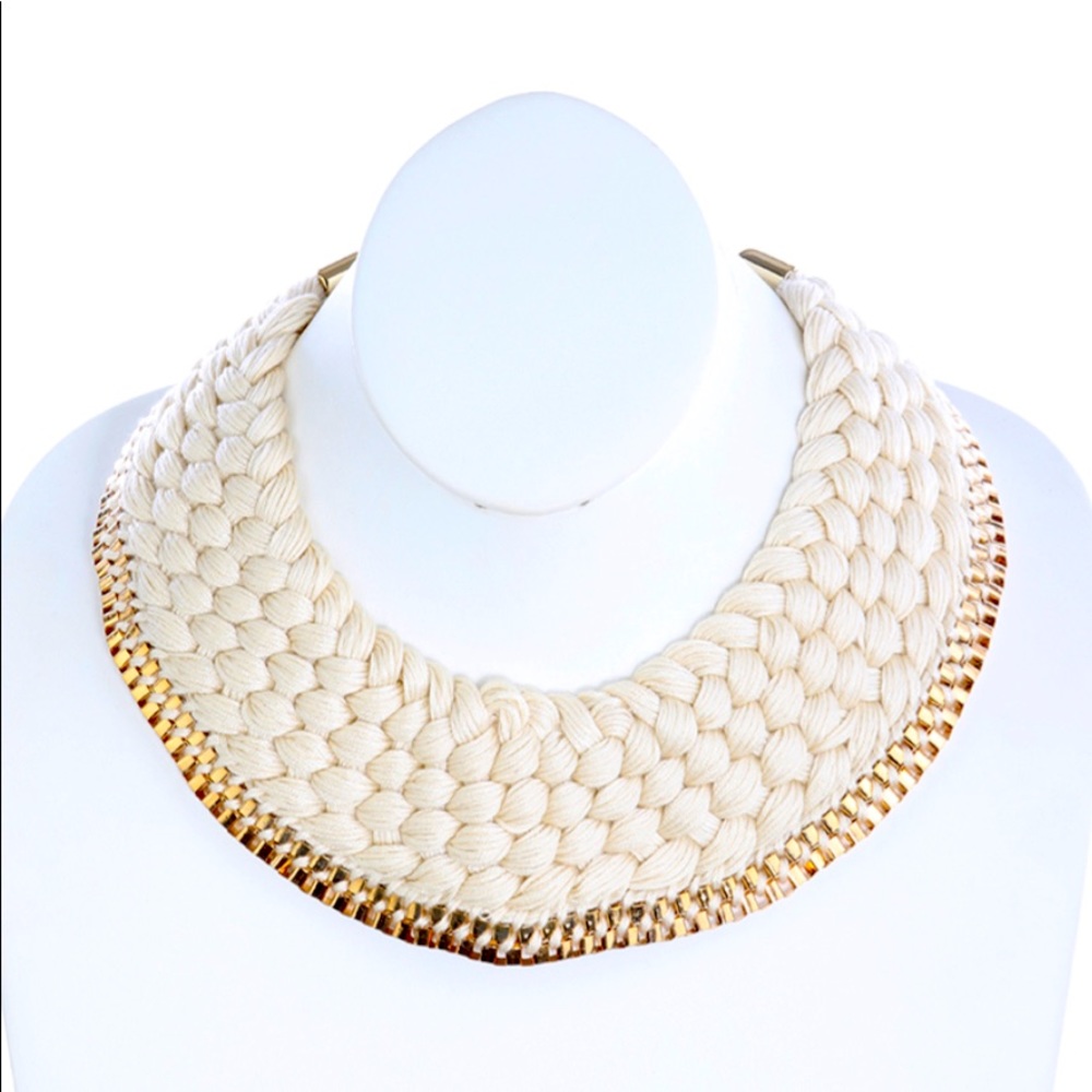 COPY - Cream knitted necklace
